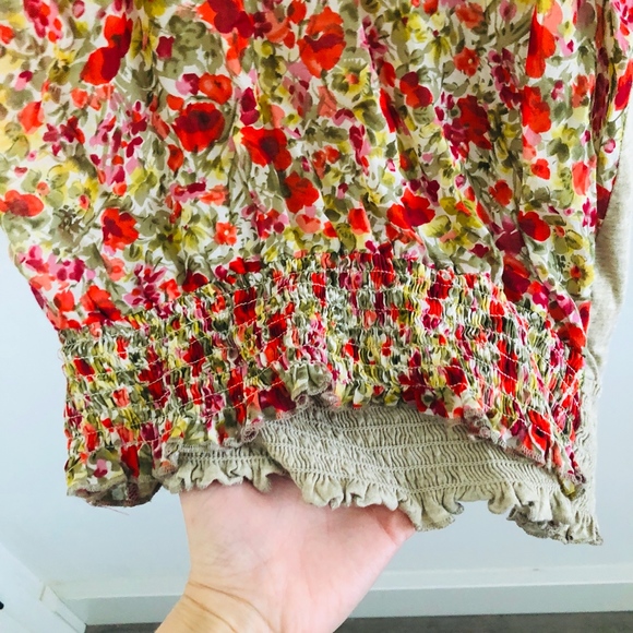 Anthro Tiny Red Floral Eyelet Blouse S - Picture 5 of 8